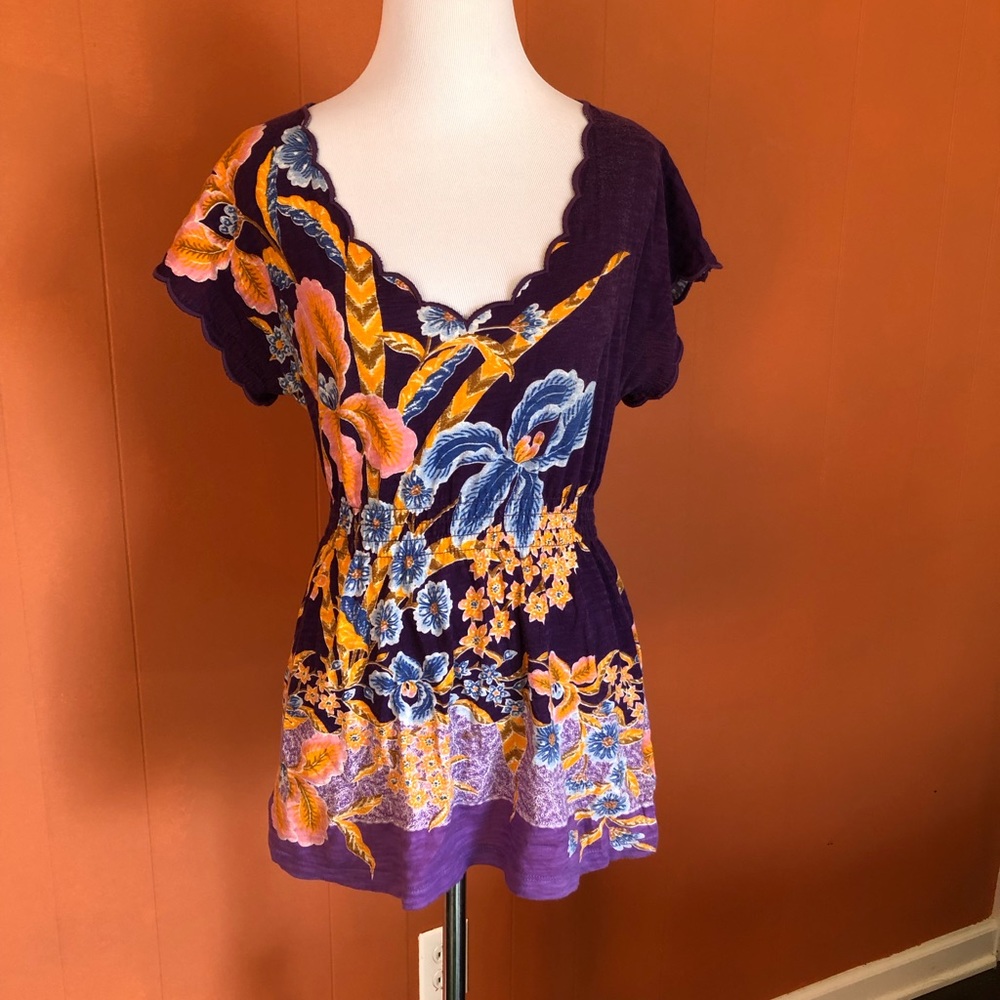 Anthropologie purple orange top